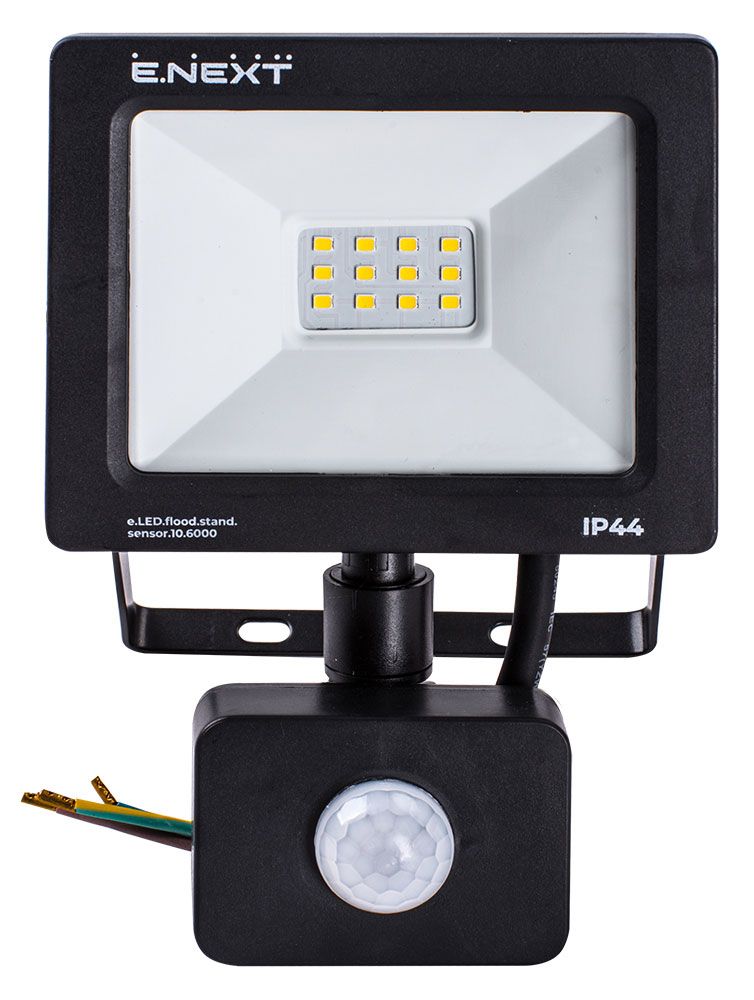 Прожектор світлодіодний з датчиком руху e.LED.flood.stand.sensor.10.6000, 10Вт, 6000К