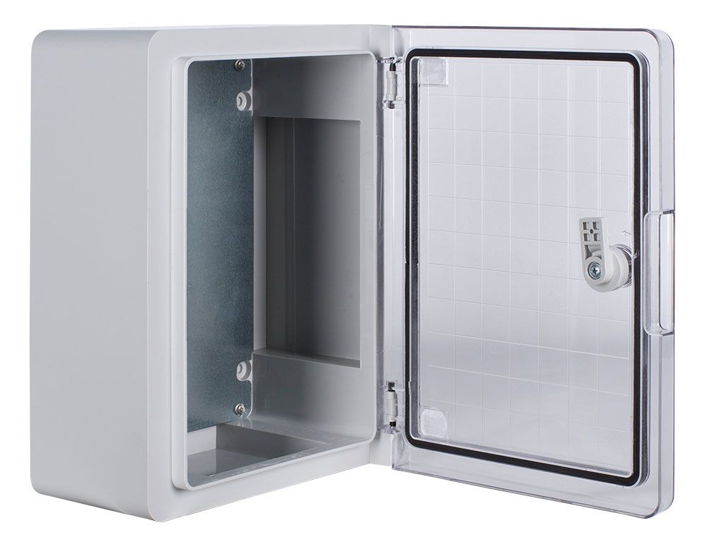 Корпус з ABS-пластику e.plbox.pro.p.28.21.13.tr з прозорими дверцятами 280х210х130мм ІР65