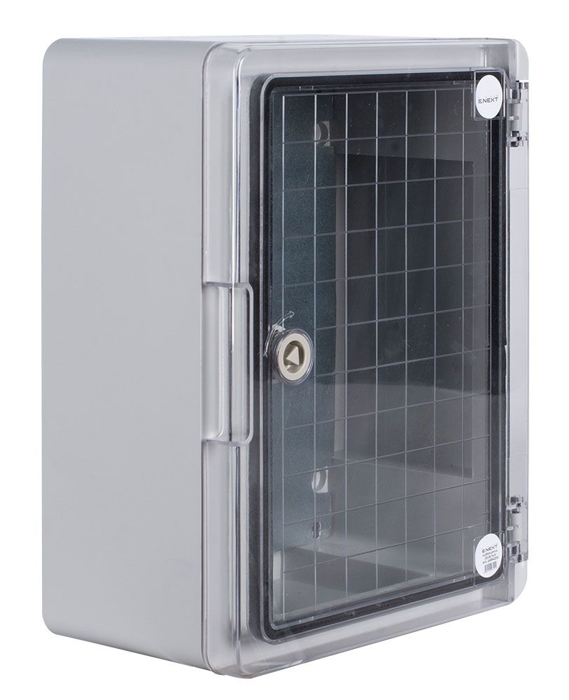 Корпус з ABS-пластику e.plbox.pro.p.33.25.14.tr з прозорими дверцятами 330x250x140мм ІР65