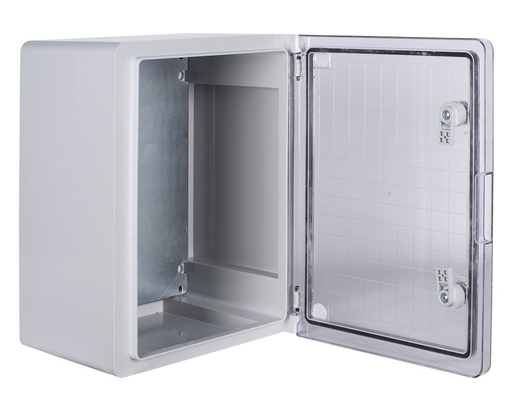 Корпус з ABS-пластику e.plbox.pro.p.40.30.21.tr з прозорими дверцятами 400x300x210мм ІР65
