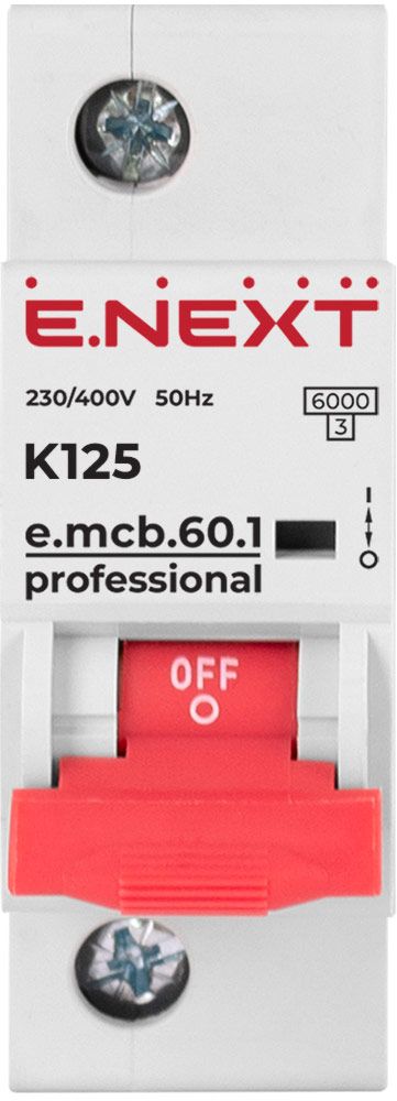 Модульний автоматичний вимикач e.mcb.pro.60.1.K 125 new, 1р, 125А, K, 6кА new