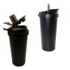 Вакуумна чашка-термос з нержавіючої сталі 316, портативна для води та кави, чорна, 550 мл