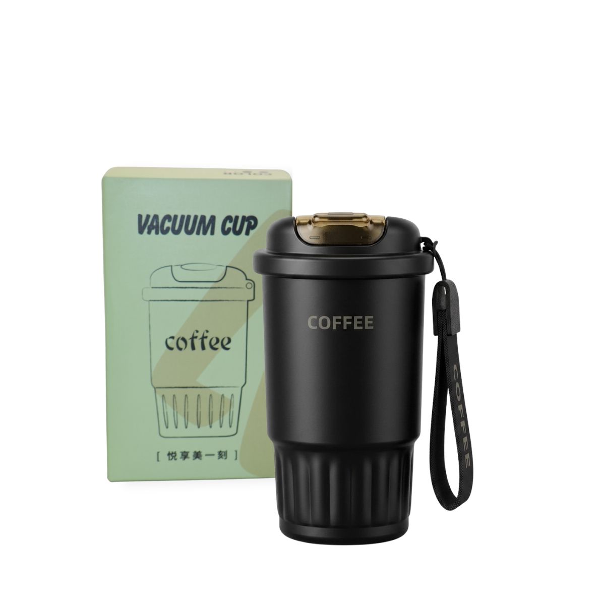 Термокружка 316 із нержавіючої сталі Zhen Cui Guang 450 мл - римський чорний