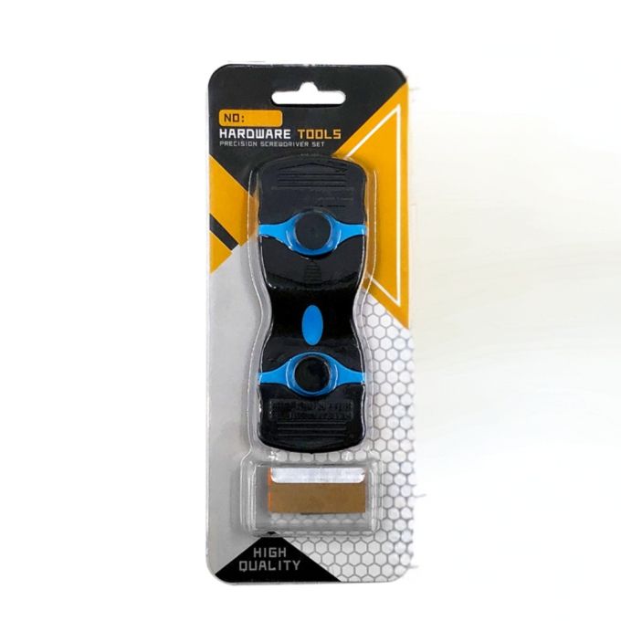 Двусторонний скребок для удаления клея и пленки, синий