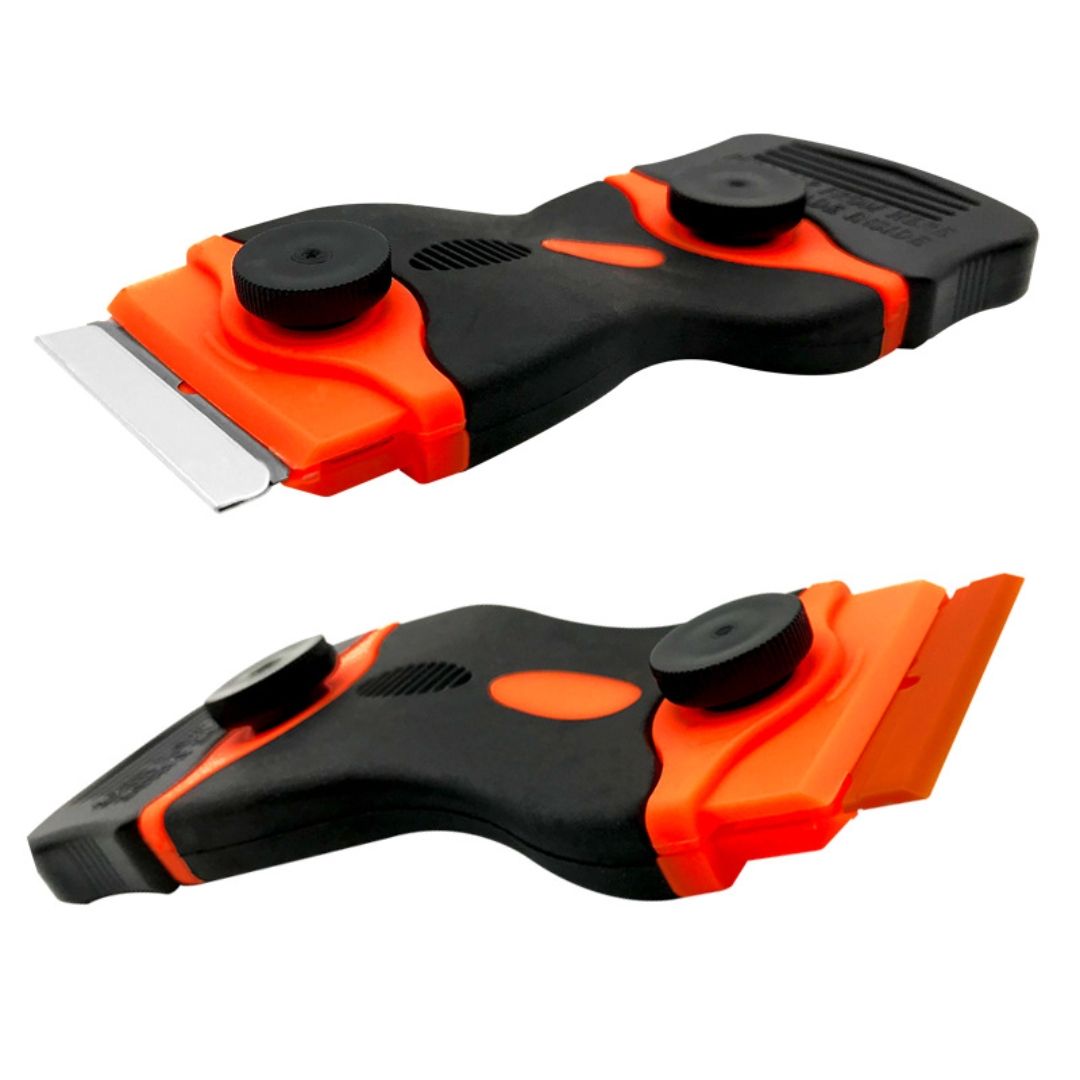 Двосторонній скребок для видалення клею та плівки, помаранчевий