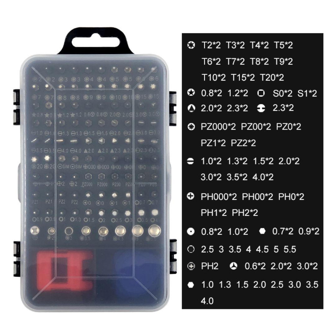 Набір прецизійних викруток 115 в 1 для ремонту телефонів, ноутбуків і електроніки, синій