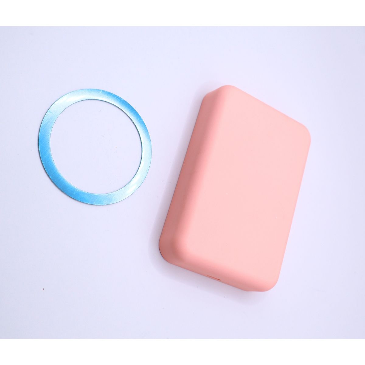 Power Bank 10000 мАг + магнітна котушка + провід, рожевий