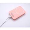 Power Bank 5000 мАг з бездротовою зарядкою, рожевий