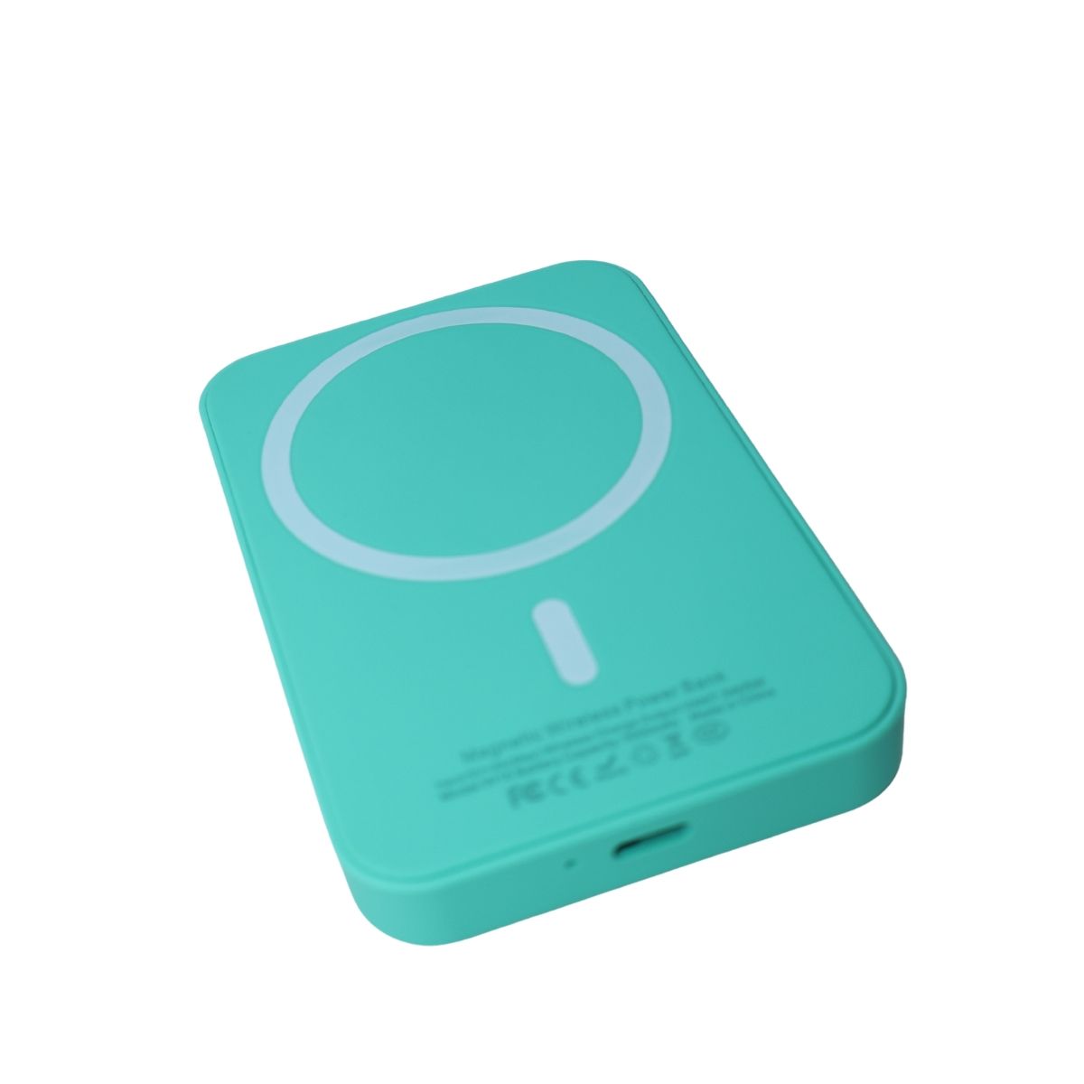 Power Bank 3000 мАг з бездротовою зарядкою, зелений