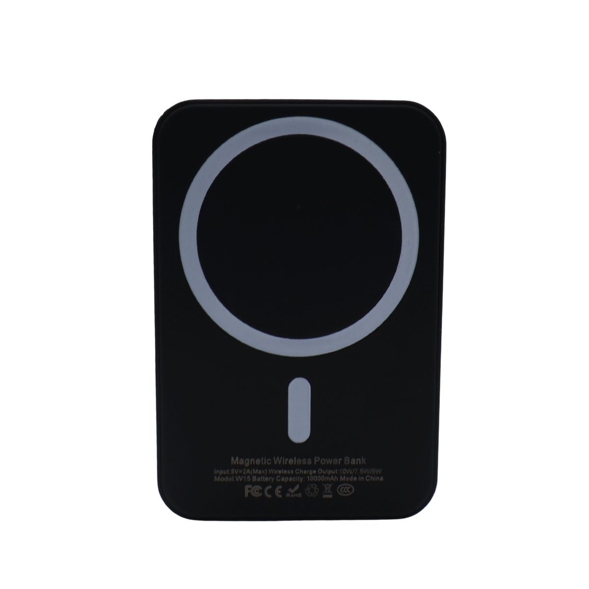 Power Bank 5000 мАг з бездротовою зарядкою, чорний