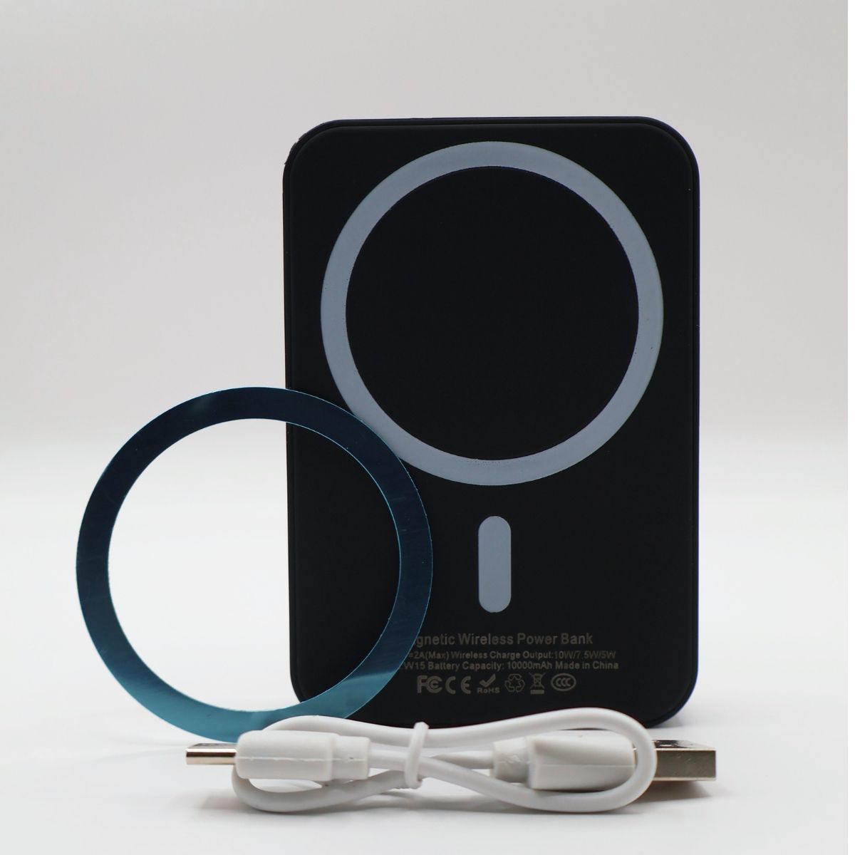 Power Bank 5000 мАг з бездротовою зарядкою, чорний