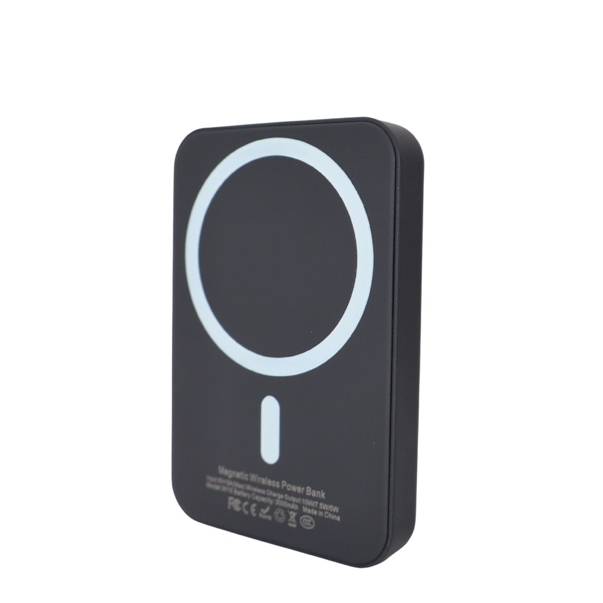 Power Bank 3000 мАг з бездротовою зарядкою, чорний