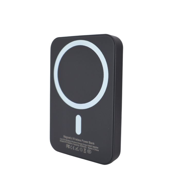 Power Bank 3000 мАг з бездротовою зарядкою, чорний