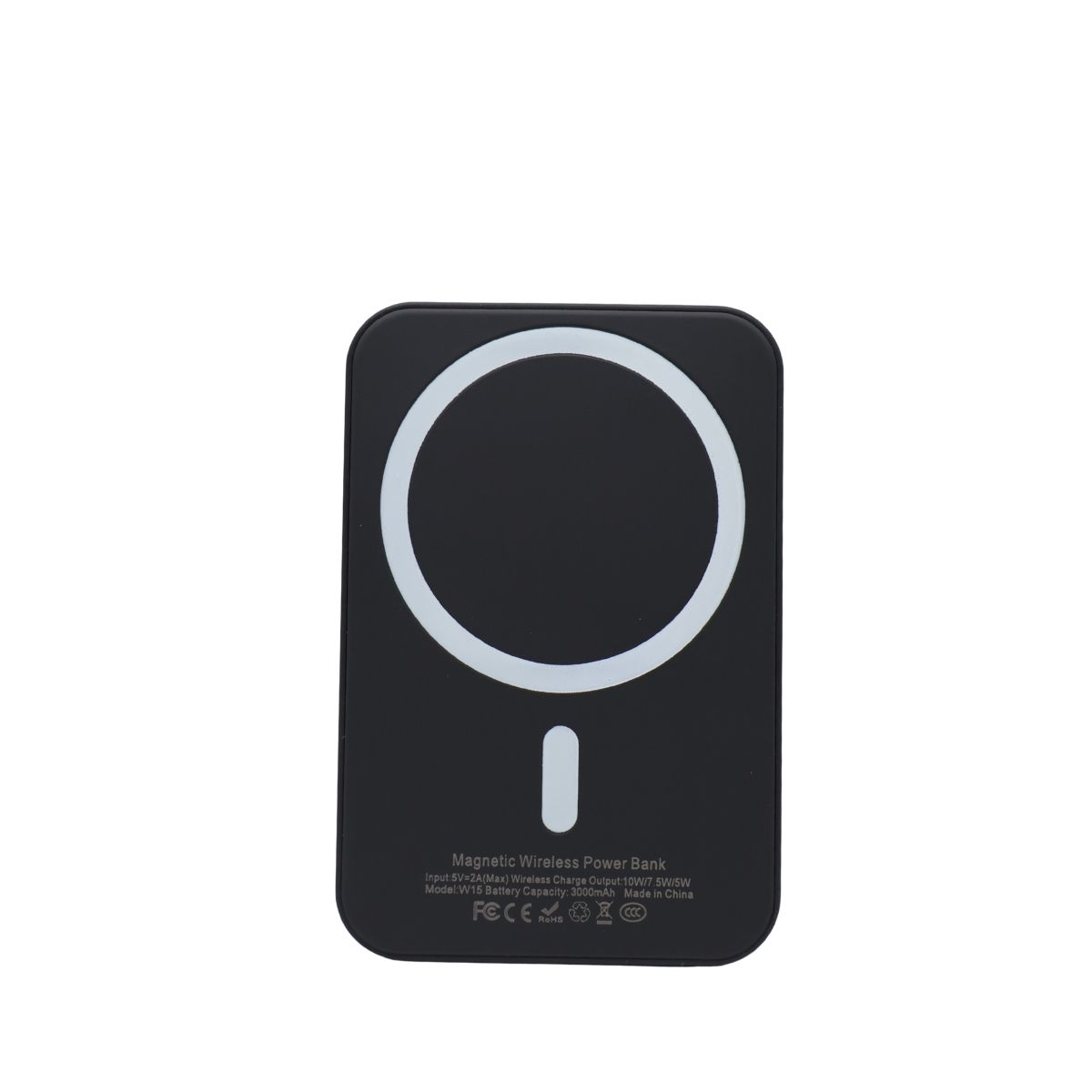 Power Bank 3000 мАг з бездротовою зарядкою, чорний