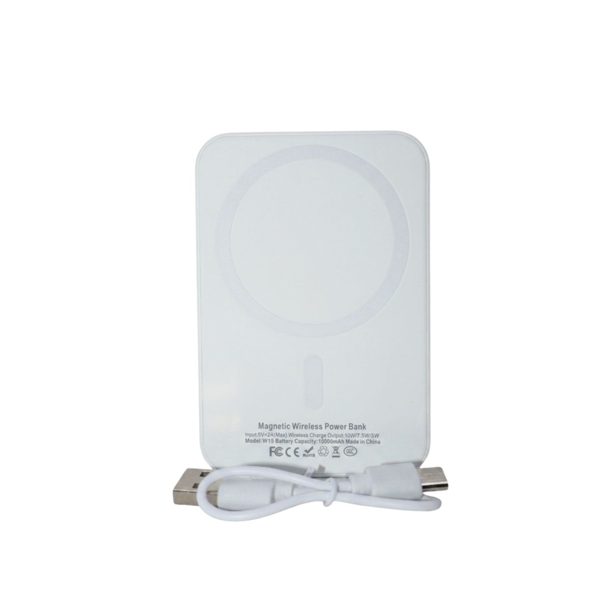 Power Bank 3000 мАг з бездротовою зарядкою, білий