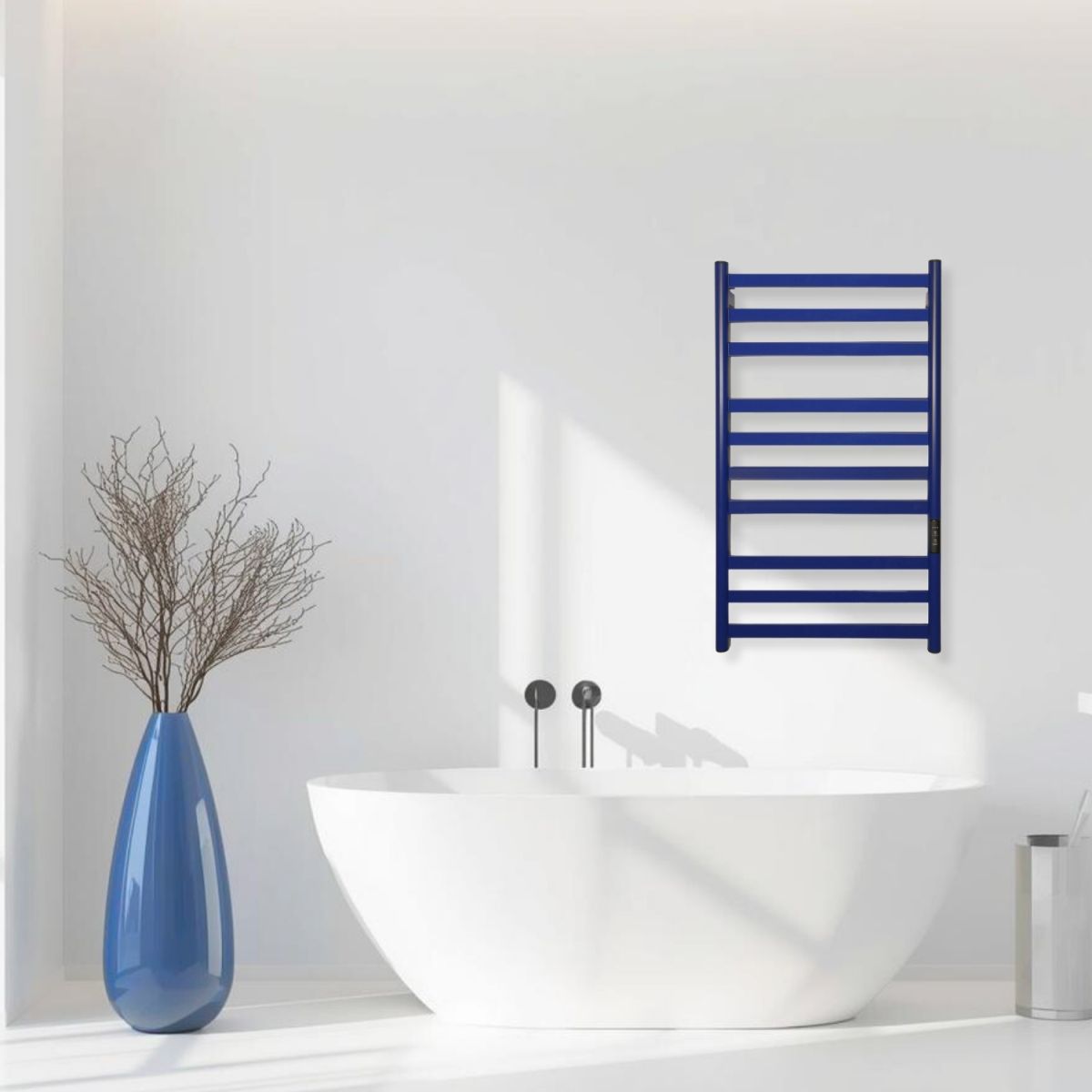 Полотенцесушитель электрический Carino MIA с контроллером Синий сапфир 790*490