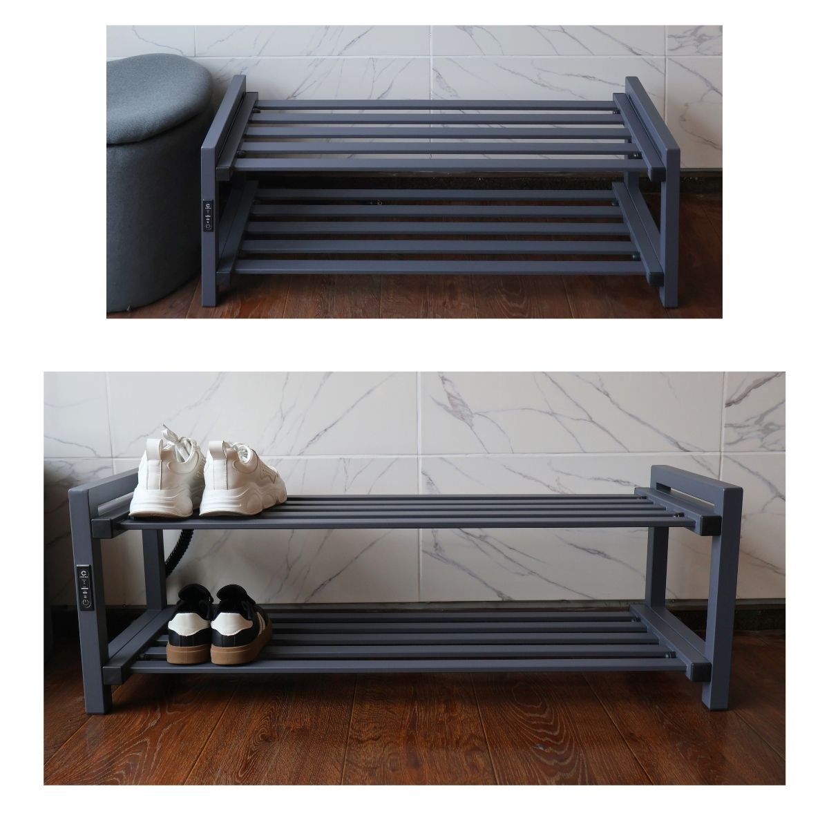 Підставка-сушарка для взуття електрична з контроллером Carino Сірий графіт 1000*300