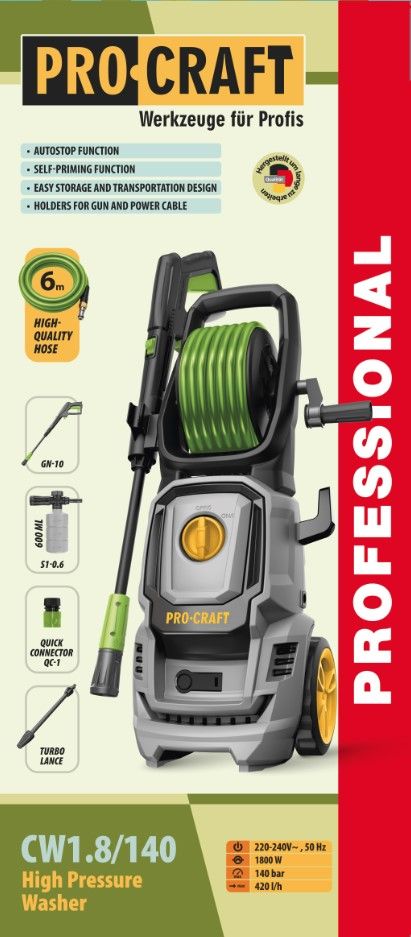 Мийка високого тиску Procraft CW1.8/140