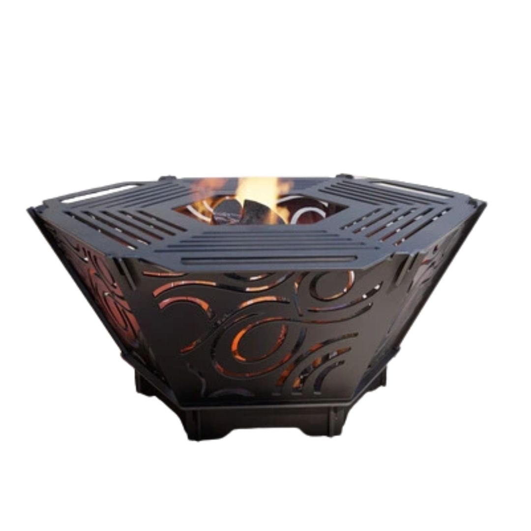 Чаша для вогнища Carino шестигранна розбірна V4 з решіткою гриль 760х707х333 мм, метал 3 мм без покриття