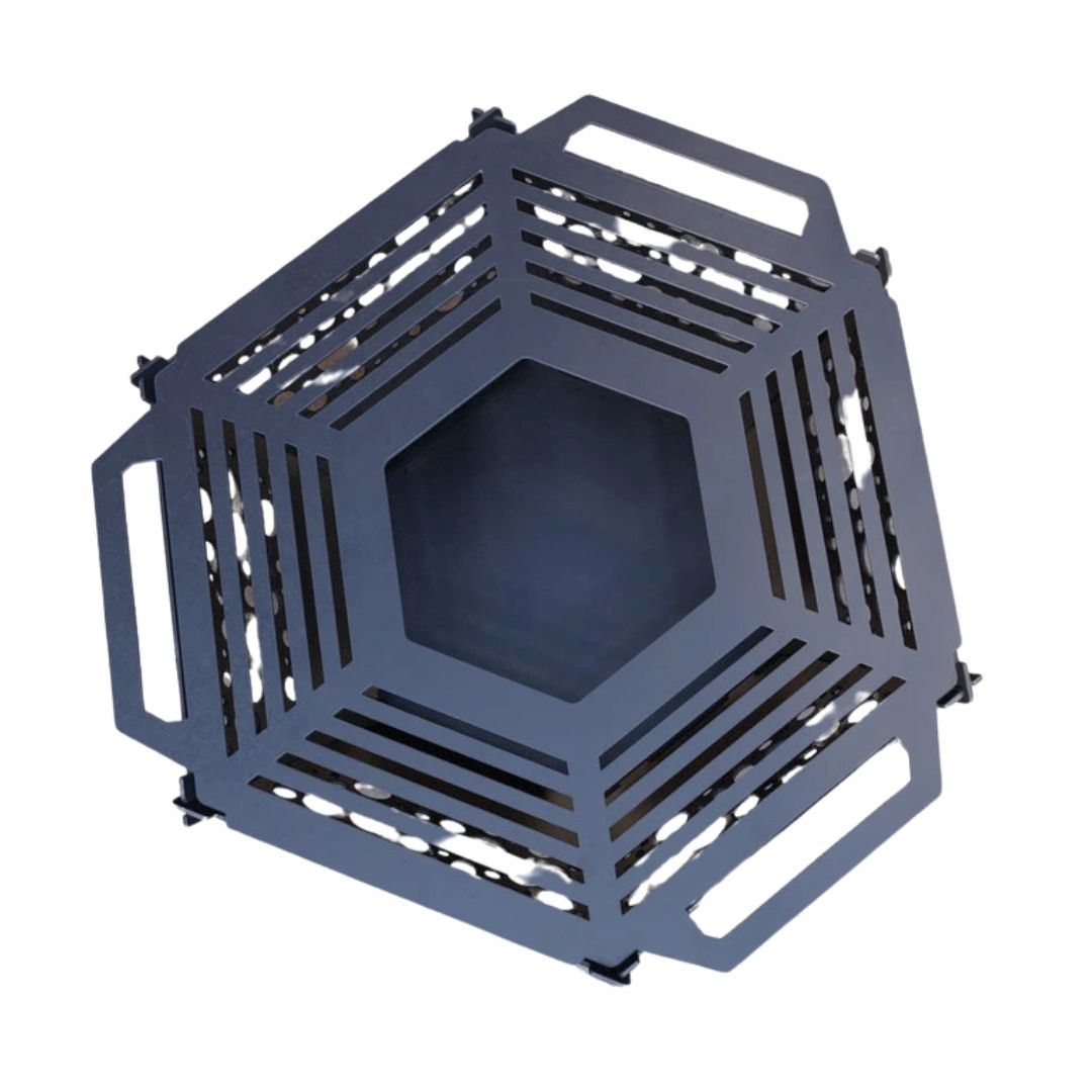 Чаша для вогнища Carino шестигранна розбірна V5 з решіткою гриль 760х707х333 мм, метал 3 мм без покриття