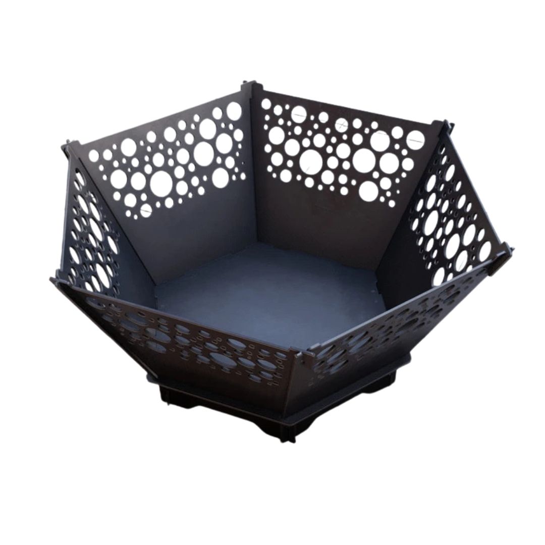 Чаша для вогнища Carino шестигранна розбірна V5 з решіткою гриль 760х707х333 мм, метал 3 мм без покриття