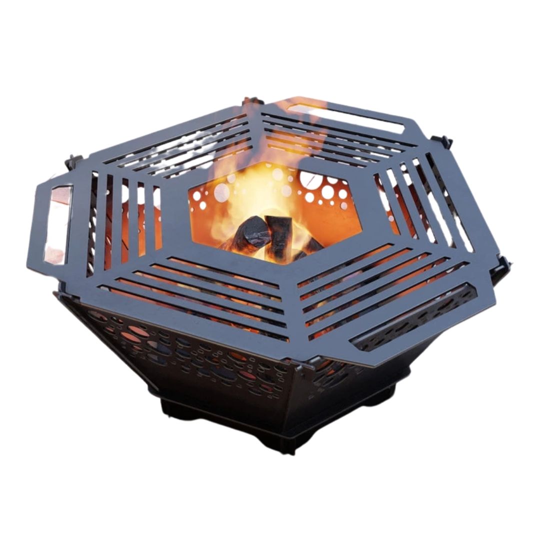 Чаша для вогнища Carino шестигранна розбірна V5 з решіткою гриль 760х707х333 мм, метал 3 мм без покриття