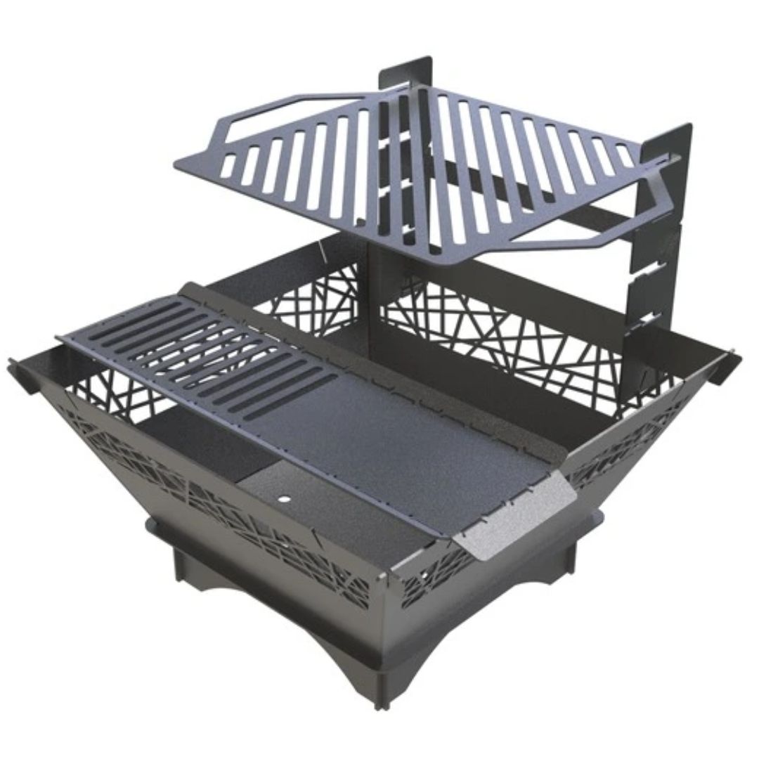 Мангал-гриль Carino квадратний 700 мм з декором розбірний 737х737х682 мм, метал 3 мм без покриття