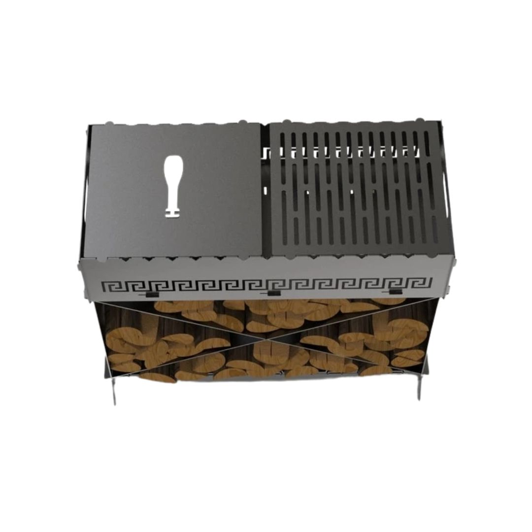 Мангал-гриль Carino Brazier X V2 Віток розбірний з грилем 760х370х820 мм, метал 3 мм без покриття