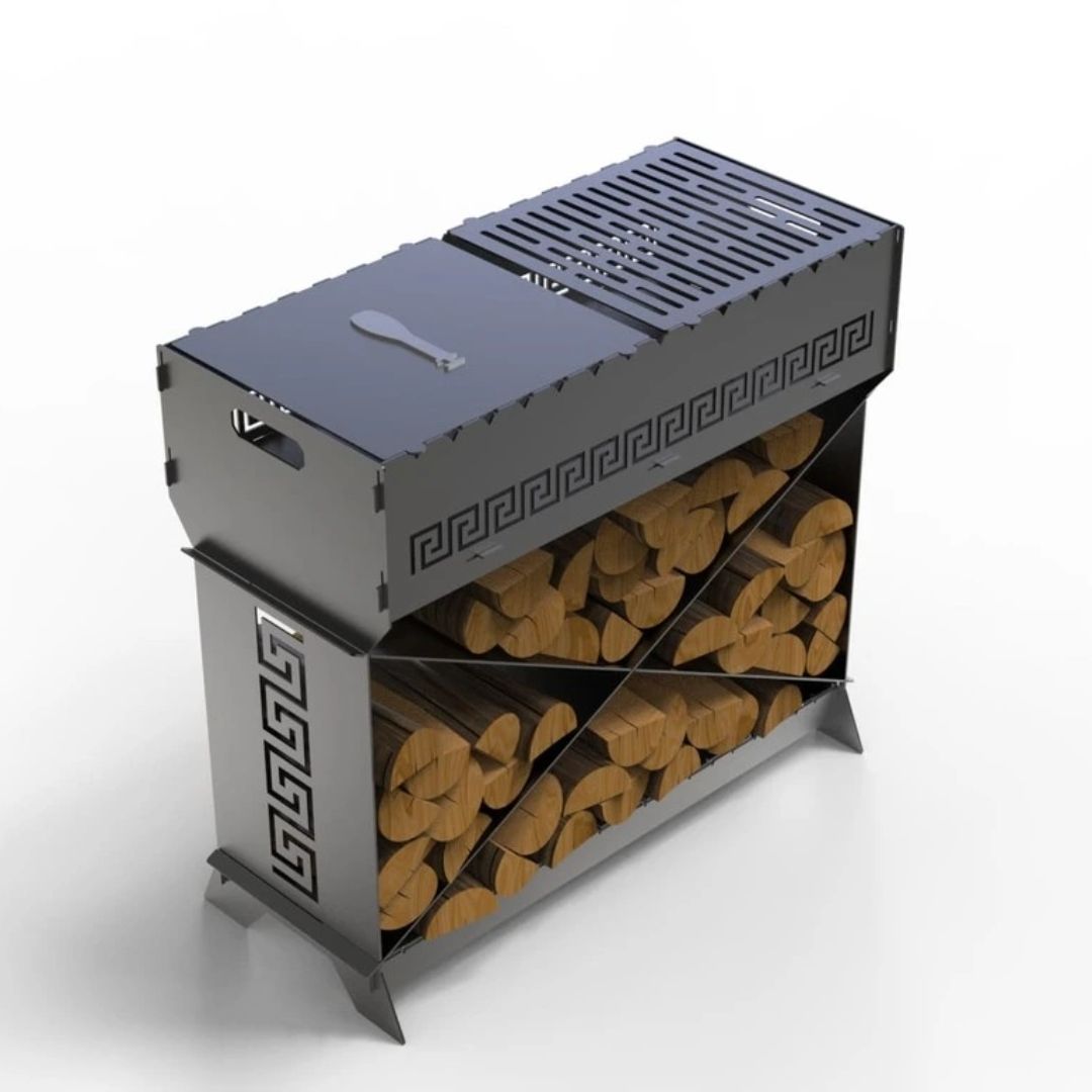 Мангал-гриль Carino Brazier X V2 Віток розбірний з грилем 760х370х820 мм, метал 3 мм без покриття