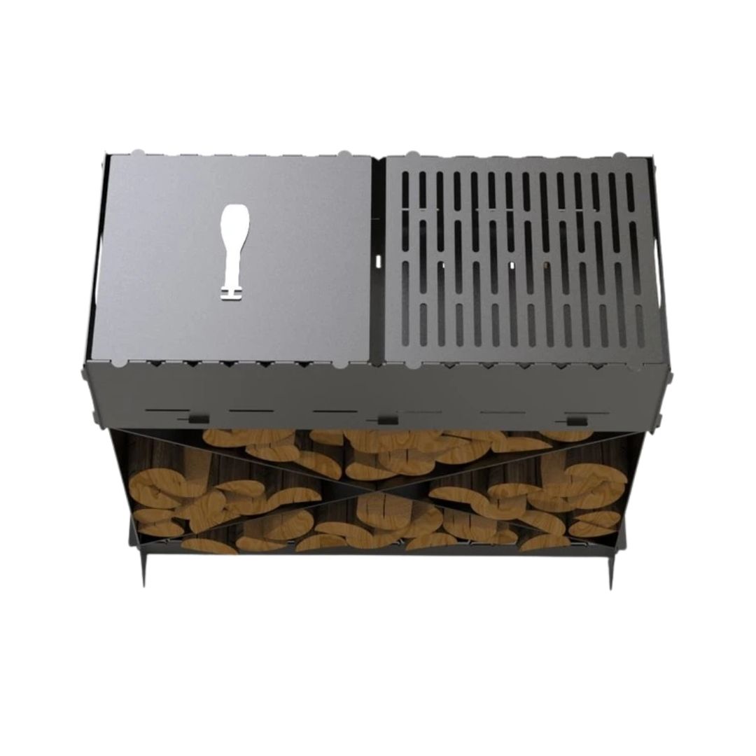 Мангал-гриль Carino Brazier X V2 Віток розбірний з грилем 760х370х820 мм, метал 3 мм без покриття