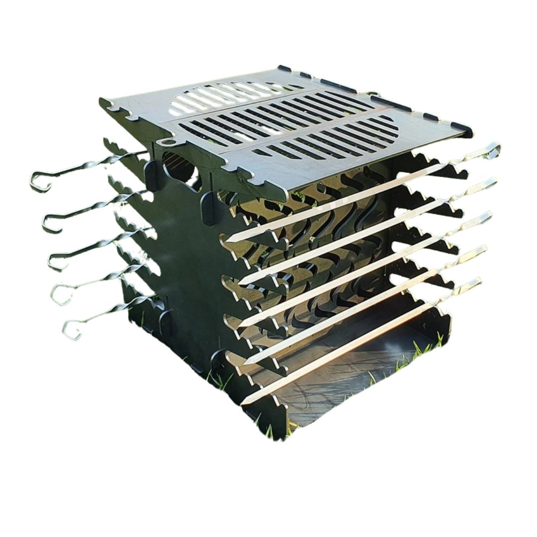 Мангал-гриль Carino вертикальний Еко двосторонній розбірний 460х356х442 мм, метал 3 мм без покриття