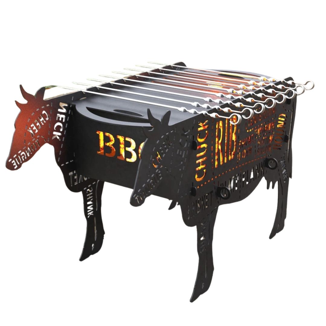 Мангал-гриль Carino Корова розбірний 700х350х478 мм, метал 3 мм без покриття