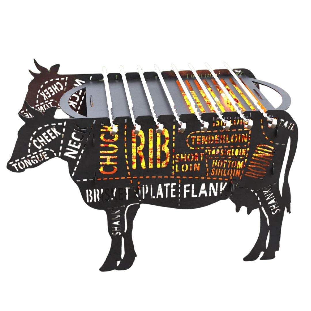 Мангал-гриль Carino Корова розбірний 700х350х478 мм, метал 3 мм без покриття