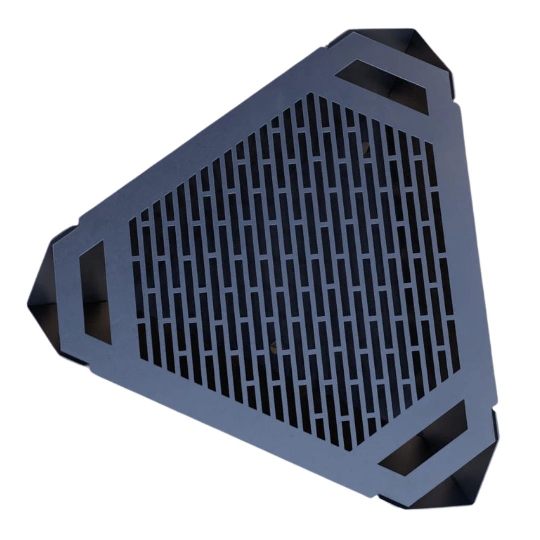 Чаша для вогнища Carino з грилем трикутна 1000 мм розбірна 1020х940х300 мм, метал 3 мм без покриття