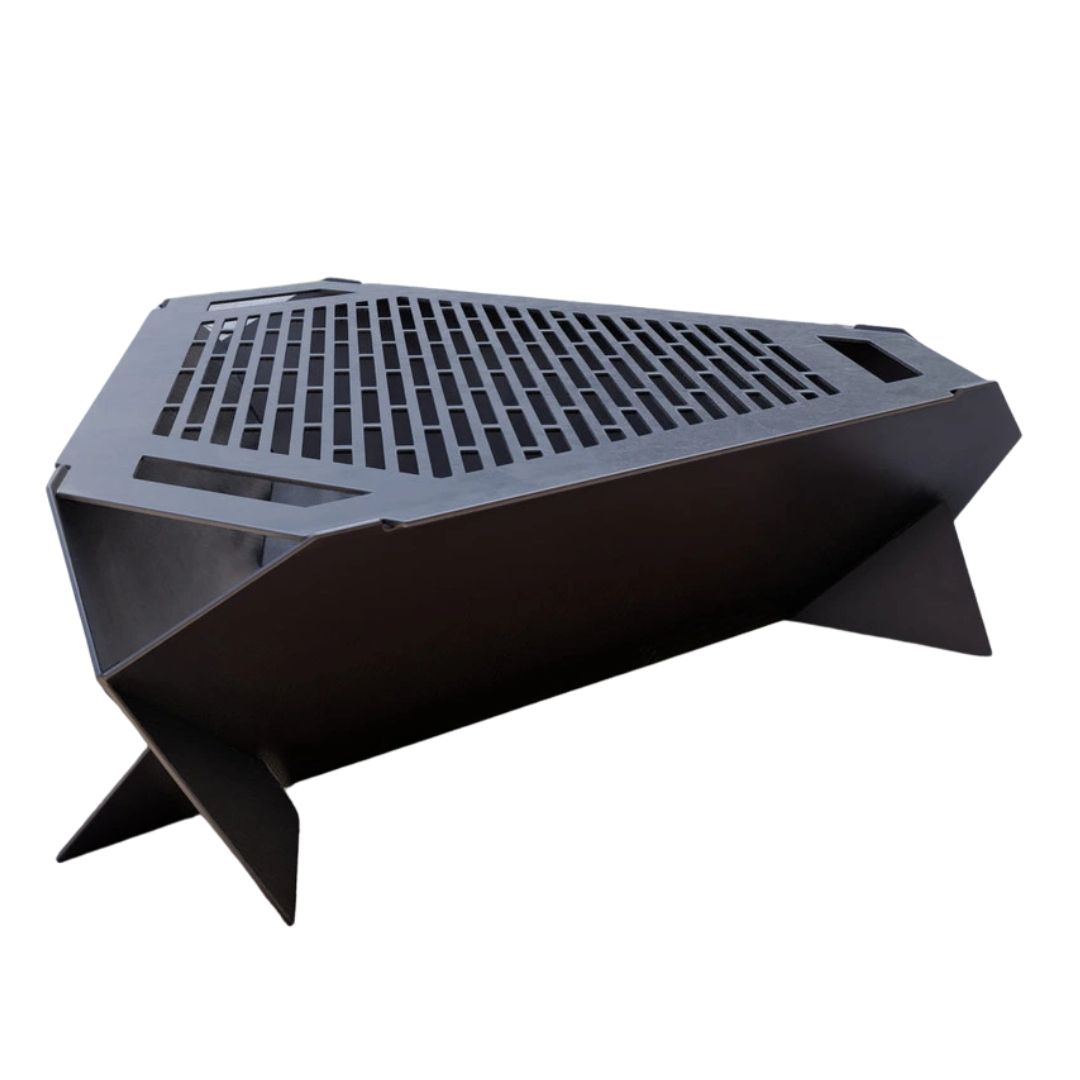 Чаша для вогнища Carino з грилем трикутна 1000 мм розбірна 1020х940х300 мм, метал 3 мм без покриття