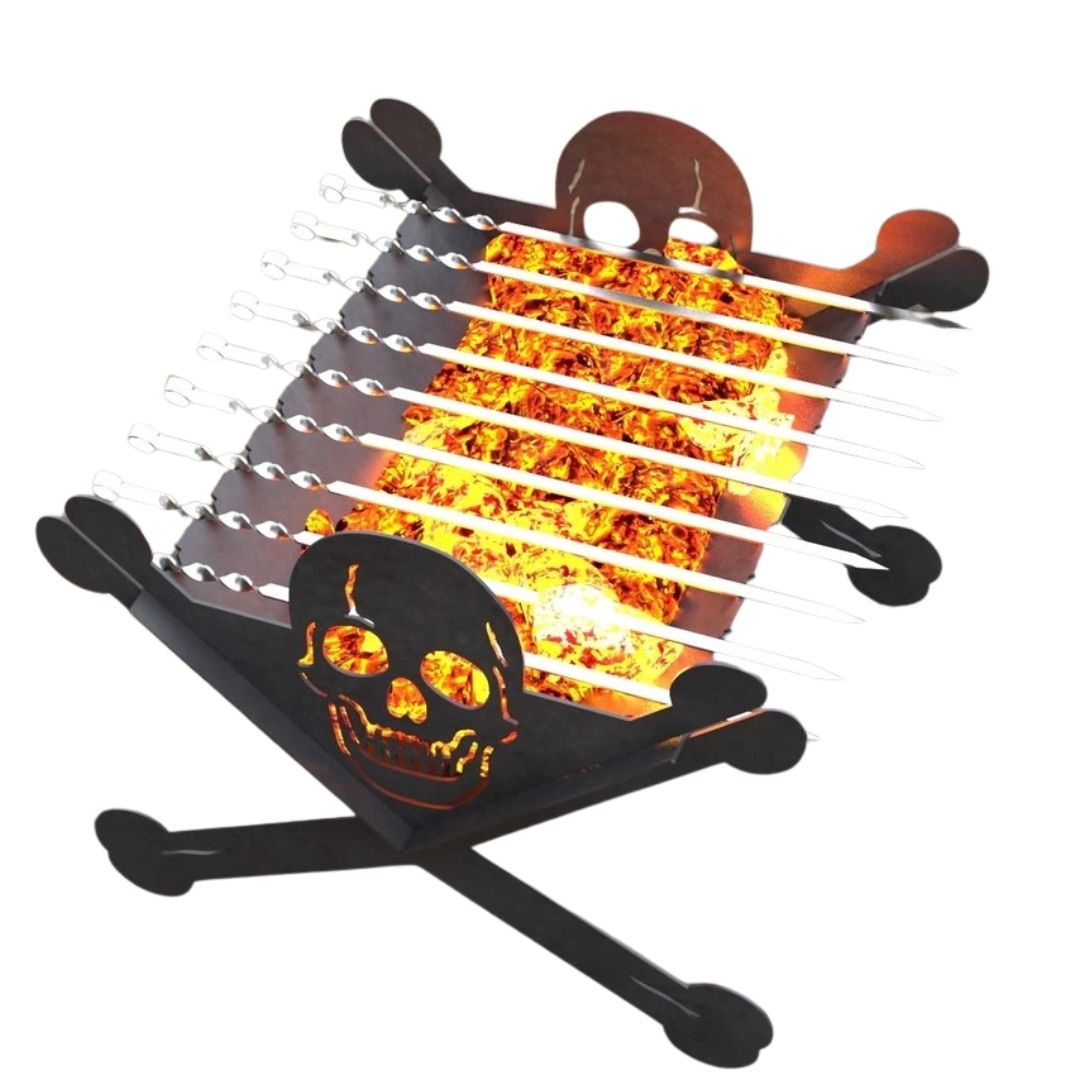 Мангал-гриль Carino Веселий Роджер розбірний 500х486х406 мм, метал 3 мм без покриття