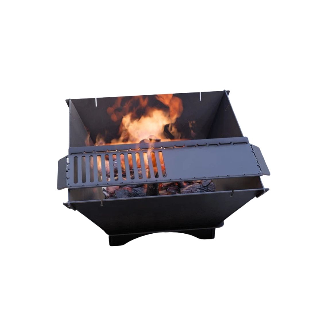 Чаша для вогнища Carino квадратна розбірна V1 з решіткою гриль 800х750х680 мм, метал 3 мм без покриття