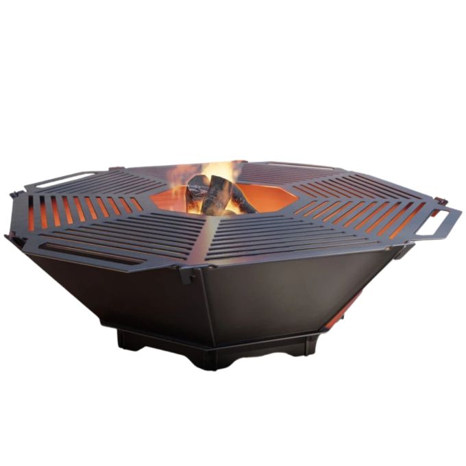 Чаша для вогнища Carino восьмигранна розбірна V1 з решіткой гриль 1040х1040х300 мм, метал 3 мм без покриття