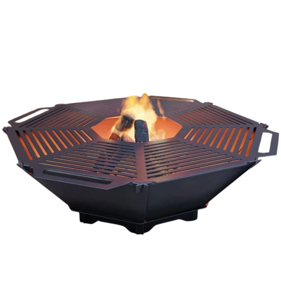 Чаша для вогнища Carino восьмигранна розбірна V1 з решіткой гриль 1040х1040х300 мм, метал 3 мм без покриття