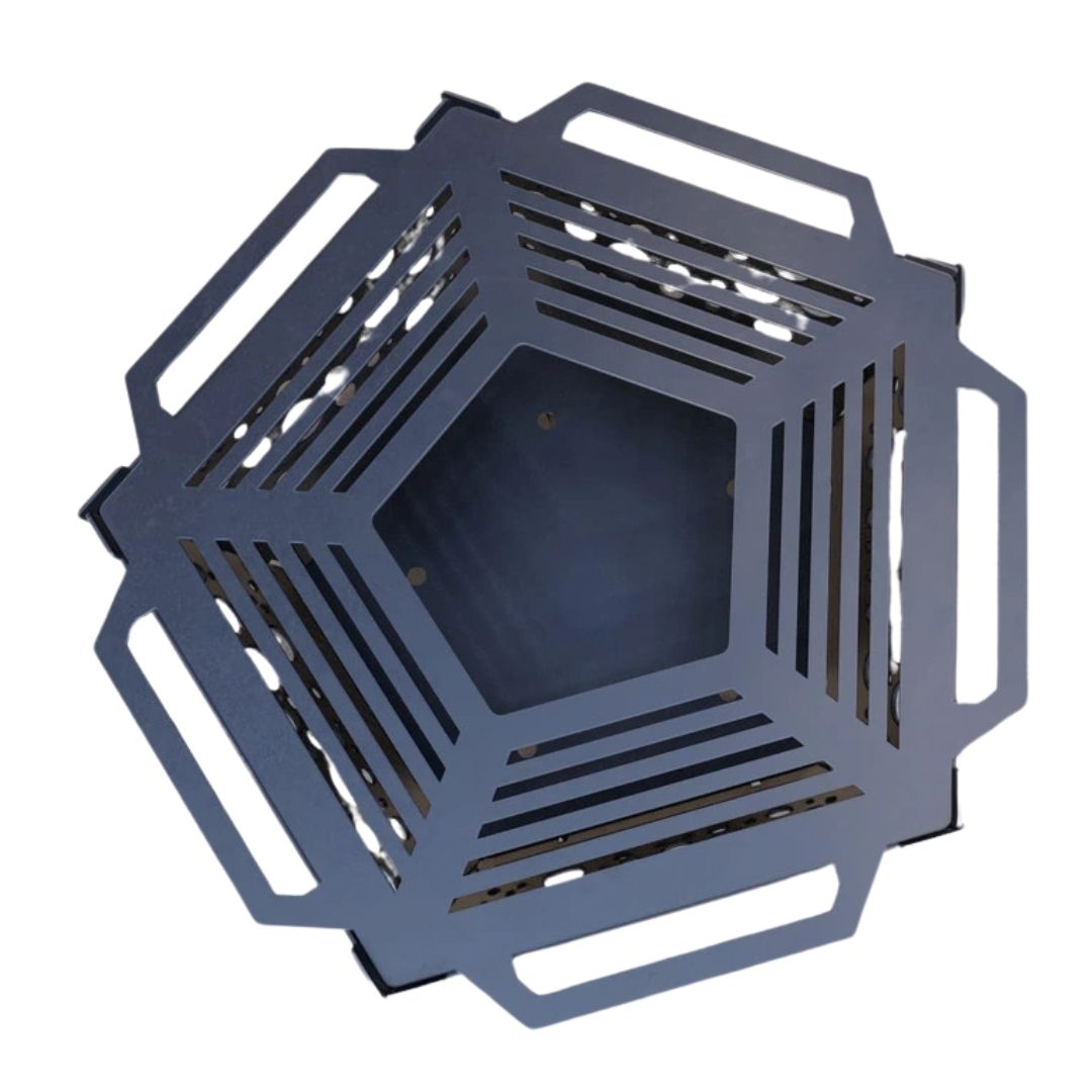 Чаша для вогнища Carino п’ятигранна розбірна V3 з решіткой гриль 802х787х480 мм, метал 3 мм без покриття