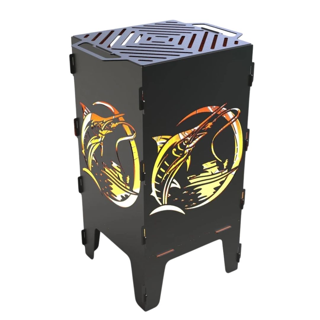 Мангал-барбекю Carino Рибалка V2 розбірний з грилем 470х380х753 мм, метал 3 мм без покриття