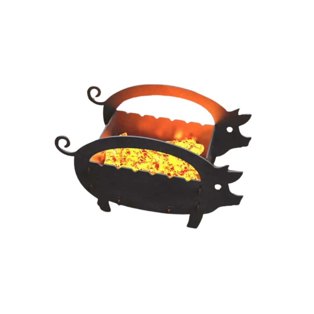 Мангал-гриль Carino Свиня малий розбірний з грилем 540х273х330 мм, метал 3 мм без покриття