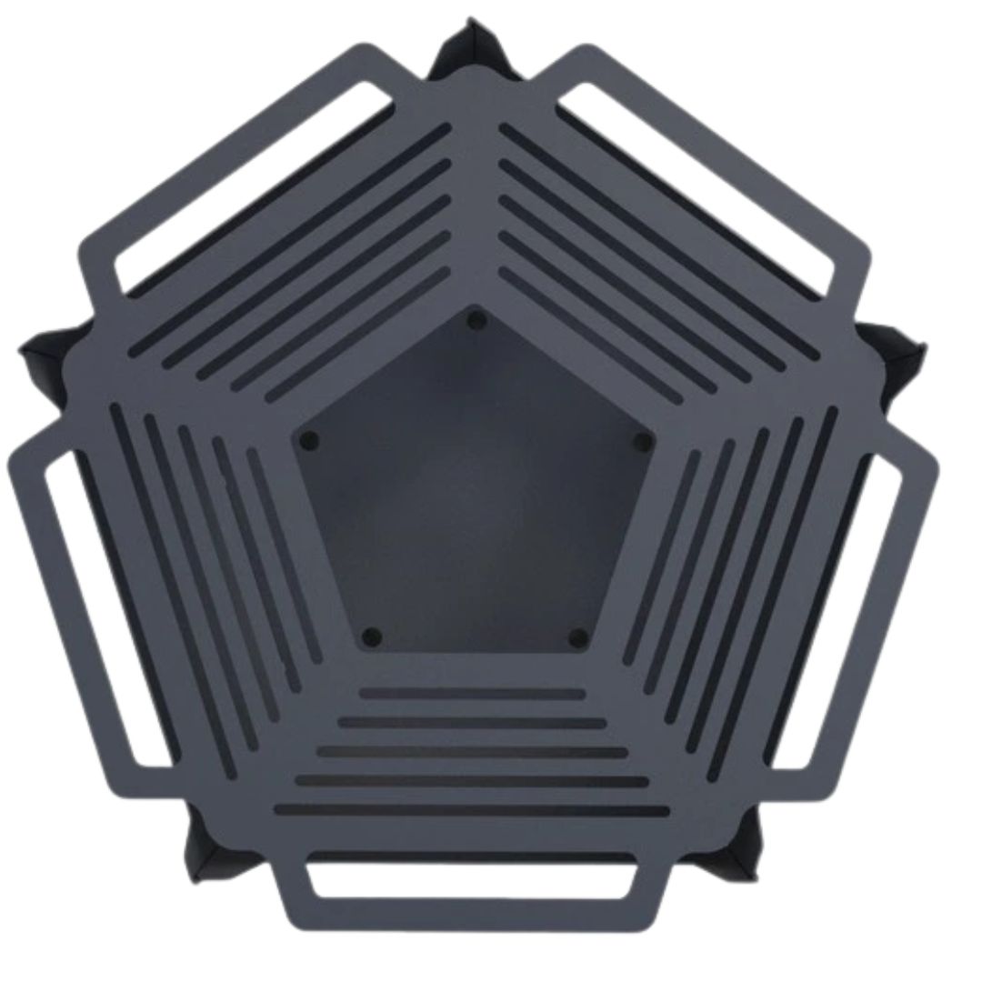 Чаша для вогнища Carino п’ятигранна розбірна з грилем 800х780х480 мм, метал 3 мм без покриття