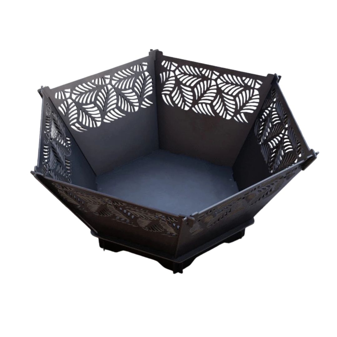 Чаша для вогнища Carino шестигранна розбірна V2 з решіткой гриль 760х707х333 мм, метал 3 мм без покриття