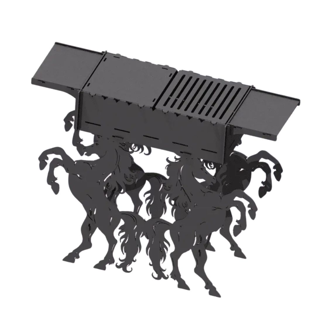 Мангал-гриль Carino Коні розбірний 1014х333х964 мм, метал 3 мм