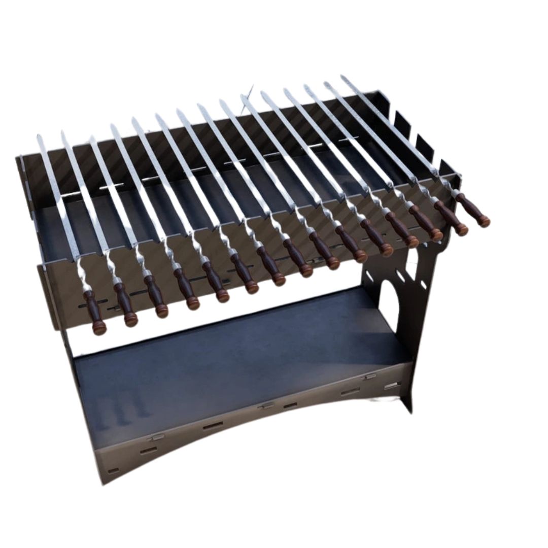 Мангал Carino Башта для шашлика розбірний 965х456х889 мм, метал 3 мм без покриття