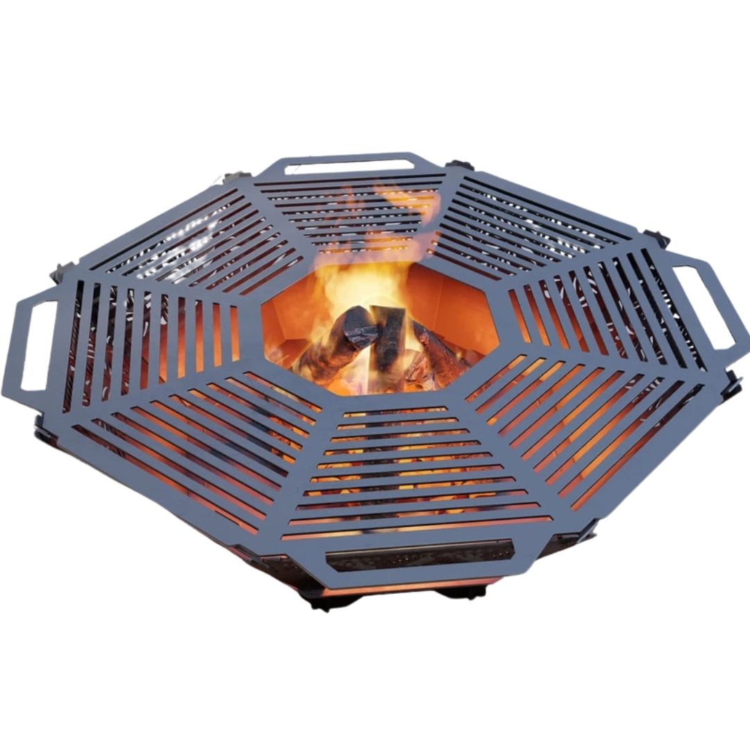 Чаша для вогнища Carino восмингранна розбірна V3 з решіткой гриль 1040х1040х300 мм, метал 3 мм без покриття
