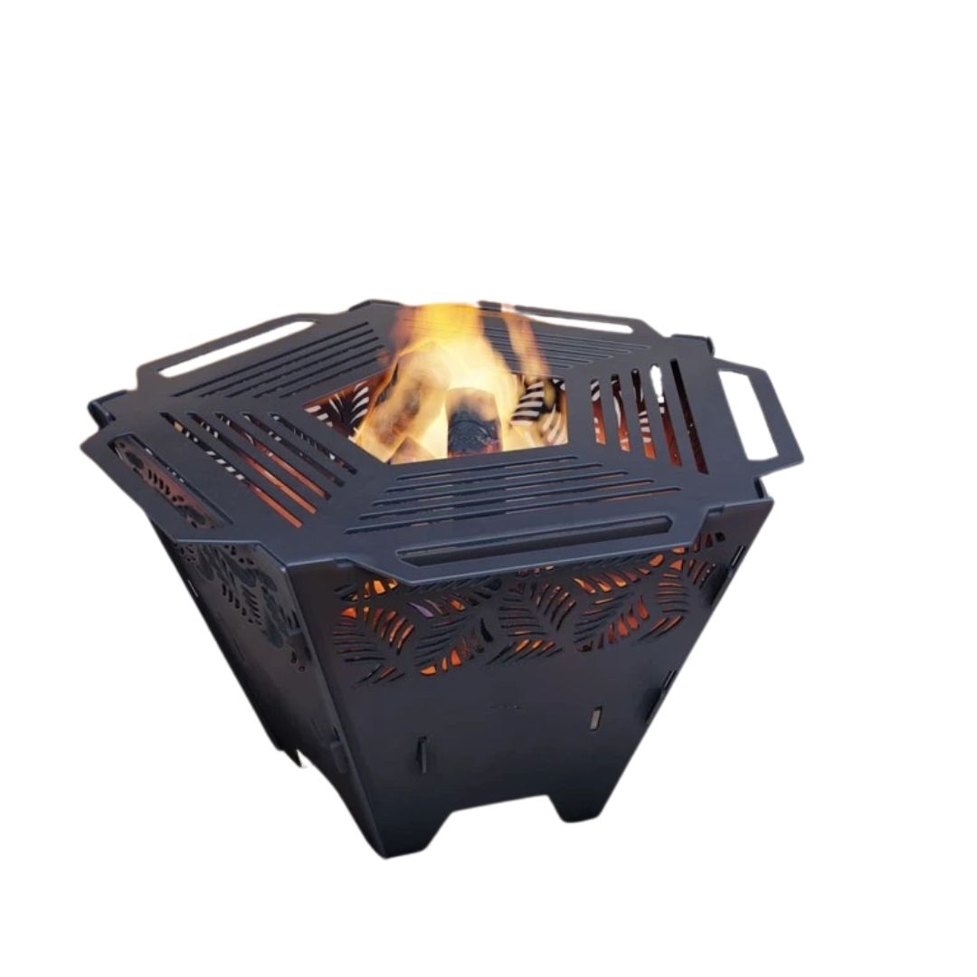 Чаша для вогнища Carino п’ятигранна розбірна V4 з решіткой гриль 802х787х480 мм, метал 3 мм без покриття