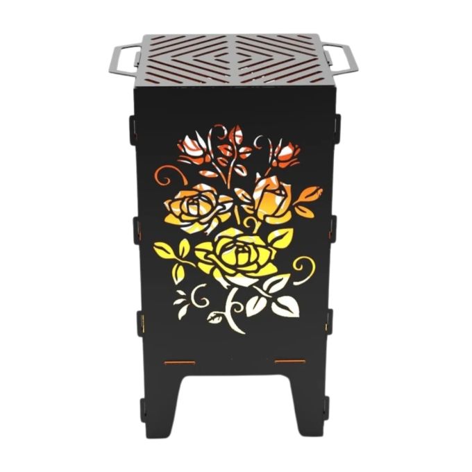 Мангал-барбекю Carino Розы разборной 470х380х753 мм, металл 3 мм без покрытия