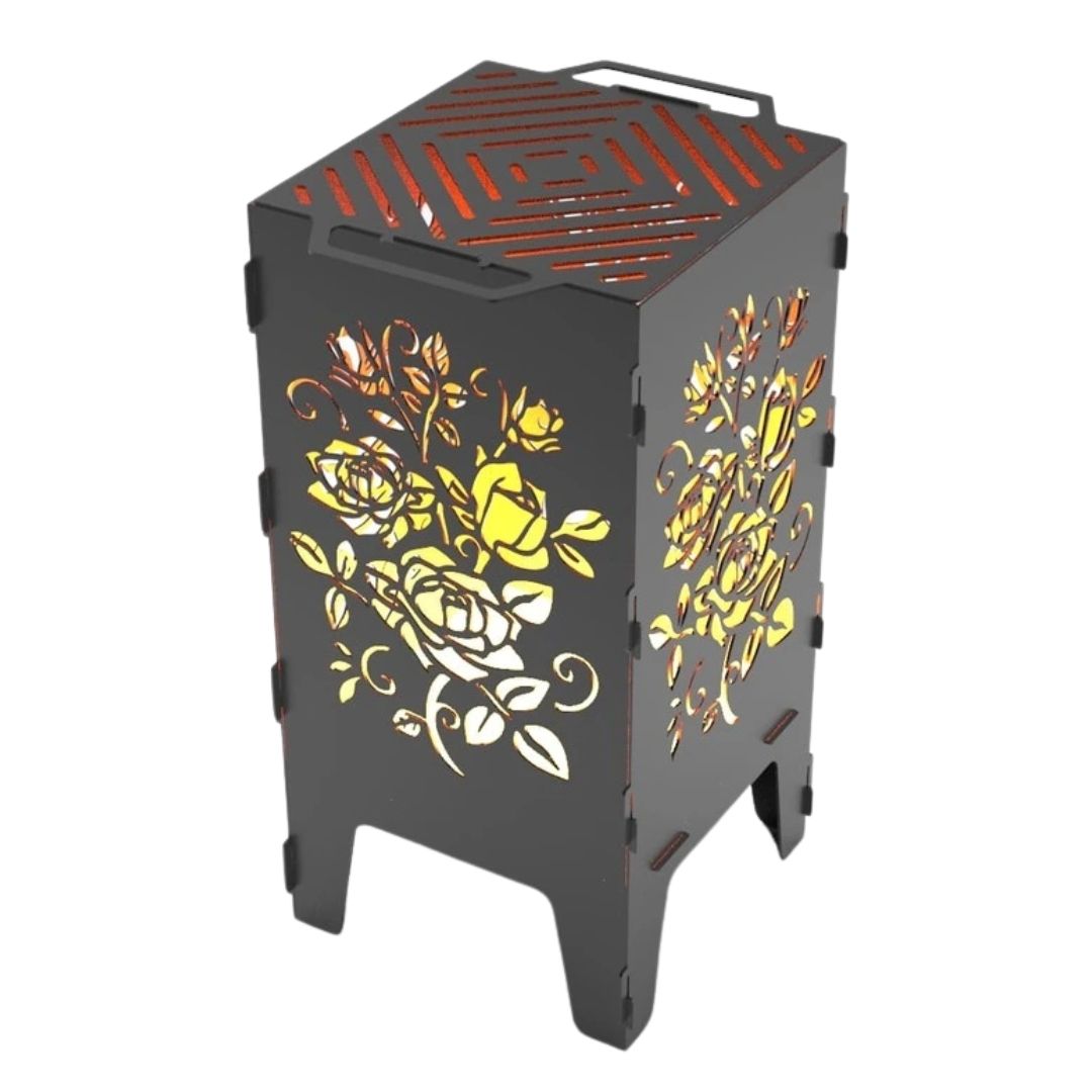 Мангал-барбекю Carino Троянди розбірний 470х380х753 мм, метал 3 мм без покриття